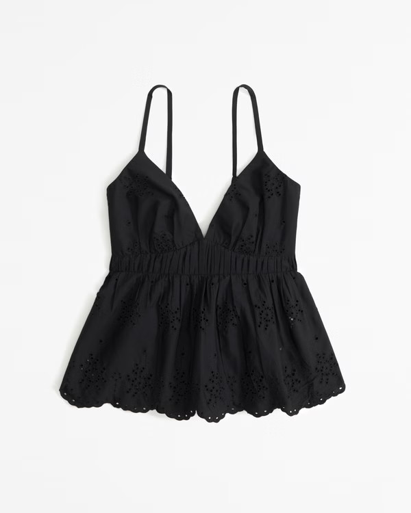 Eyelet Embroidered Bow-Back Top | Abercrombie & Fitch (US)