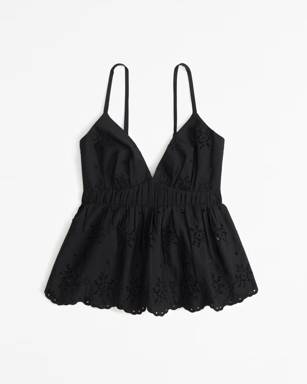 Women's Eyelet Embroidered Bow-Back Top | Women's New Arrivals | Abercrombie.com | Abercrombie & Fitch (US)
