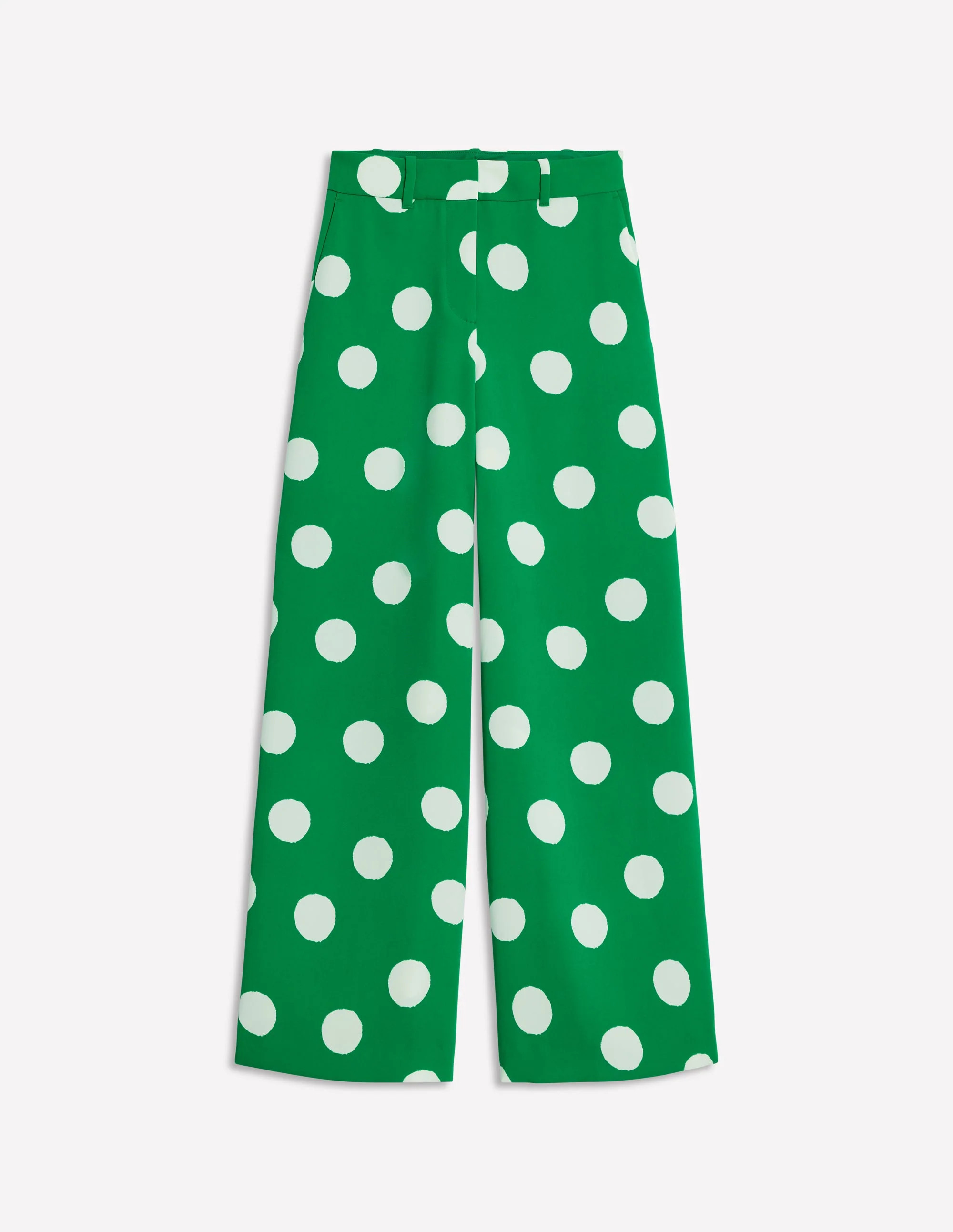 Wide Leg Trousers-Rich Emerald, Abstract Dot | Boden (US)
