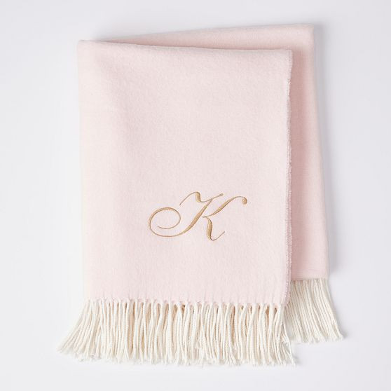 Italian Woven Throw Blanket, Light Pink | Mark and Graham