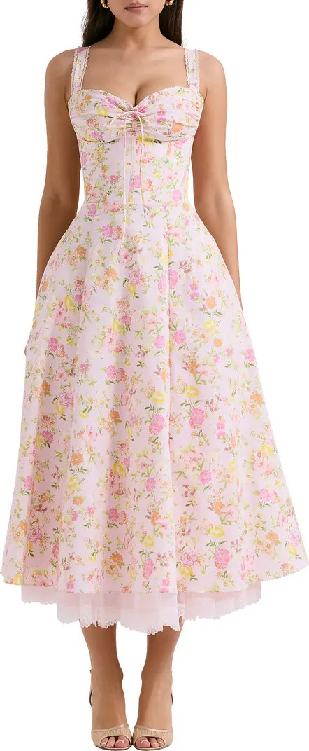 Rosalee Floral Stretch Cotton Petticoat Dress | Nordstrom