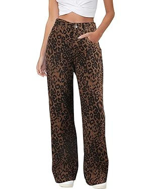 HDLTE Baggy Stretchy Jeans for Women High Waisted Trendy Wide Leg Jeans Boyfriend Denim Pants wit... | Amazon (US)