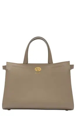 Small Cotswolds Leather & Check Canvas Tote | Nordstrom