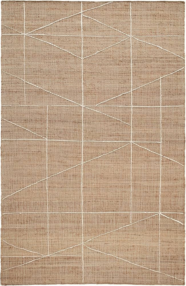Dash & Albert Judson Natural/Ivory Handwoven Jute Rug, 8.5 X 11.5 Feet, Ivory Graphic Pattern | Amazon (US)