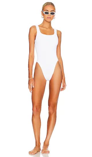 Square Neck One Piece in White | Revolve Clothing (Global)