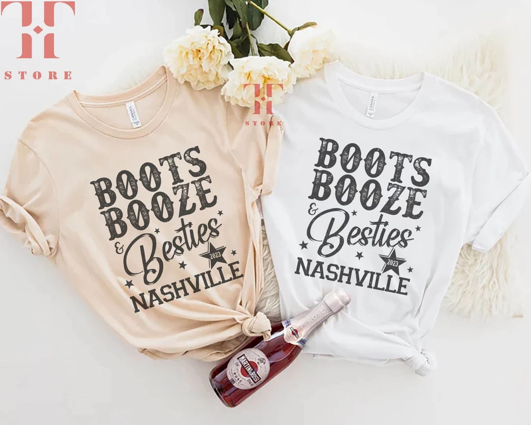 Nashville Girl Trip Shirt, Boots Booze and Besties Shirt, Boots Booze Shirt, Bachelorette Party T... | Etsy (US)