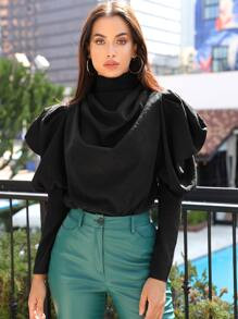 SHEIN Draped Detail Gigot Sleeve Top | SHEIN