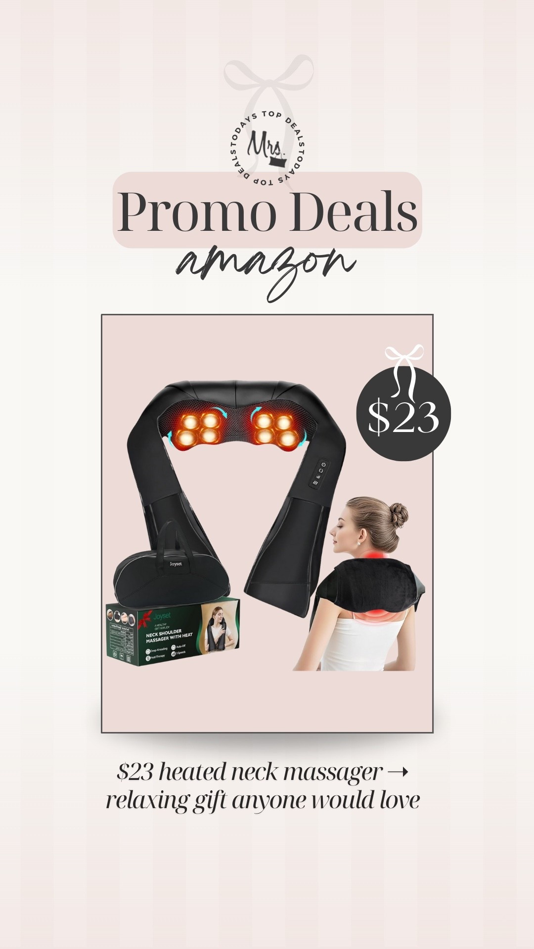 $23 heated neck massager ➝ relaxing gift anyone would love! Go to checkout to save!!

#LTKSaleAlert #LTKGiftGuide #LTKFindsUnder50