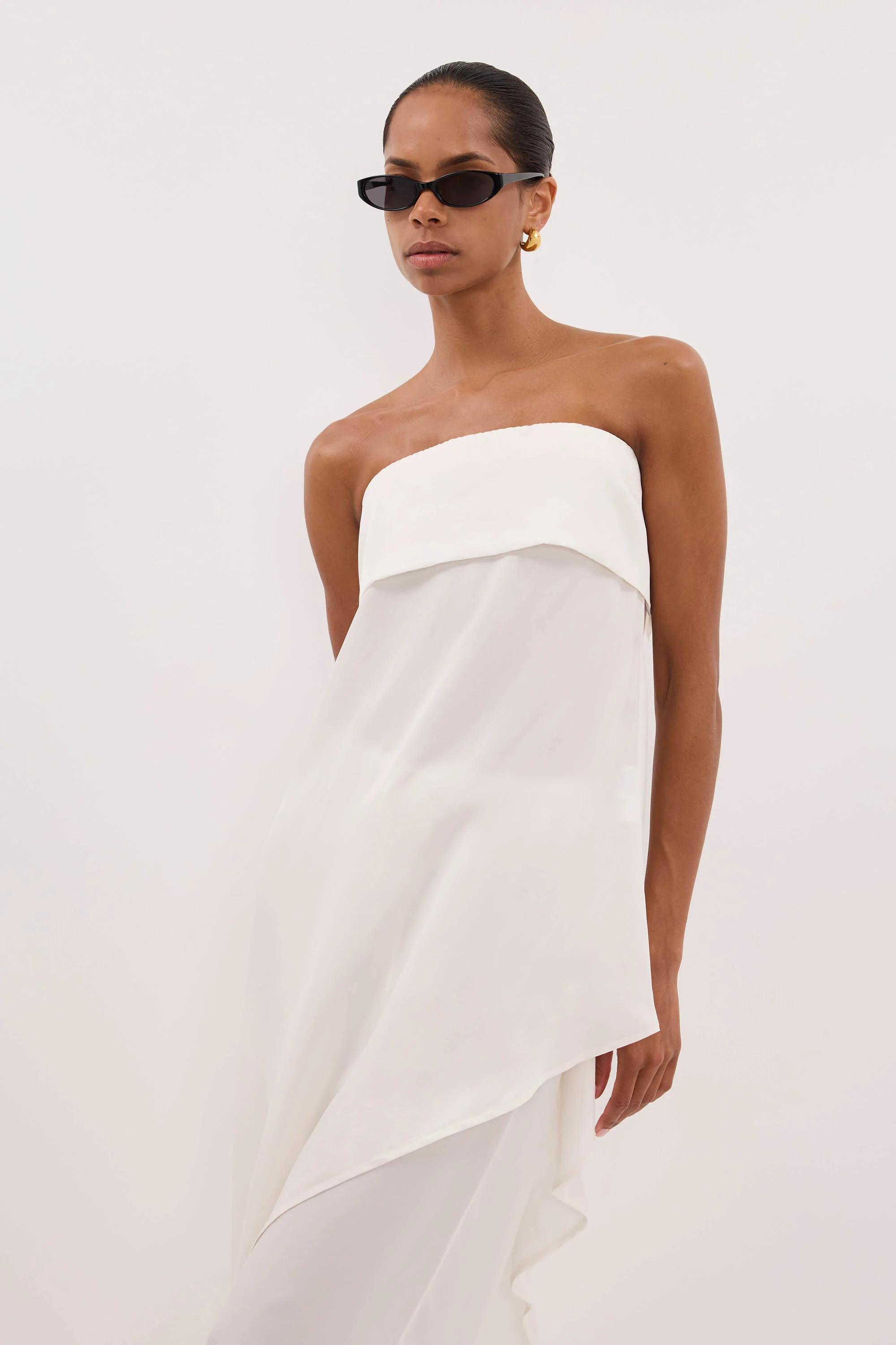 VENUS WHITE CUPRO ASYM TOP | DISSH