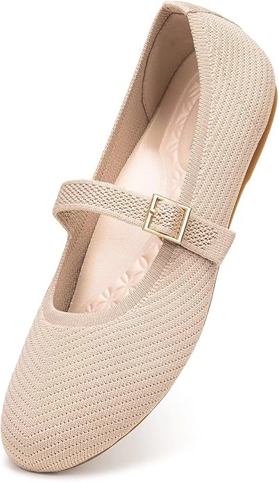 Frank Mully Women's Mary Jane Flats Comfortable Dressy Ballet Flats Casual Round Toe Slip On Wash... | Amazon (US)