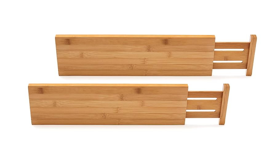 Lipper International 8897 Bamboo Wood Custom Fit Adjustable Deep Kitchen Drawer Dividers, Set of ... | Amazon (US)