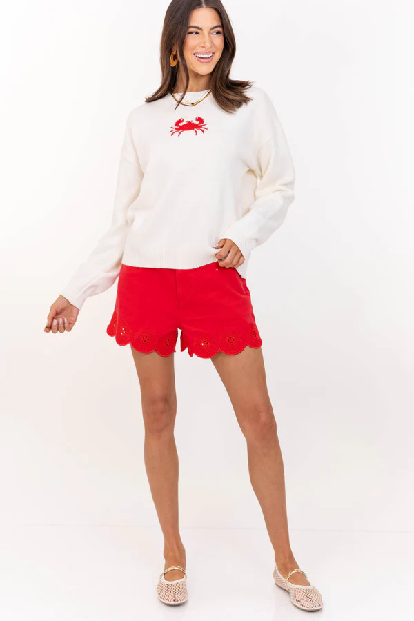 Easy Wearing White Crab Sweater | The Mint Julep Boutique