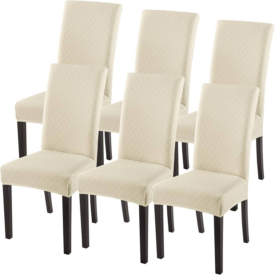 SearchI Dining Room Chair Covers Set of 6, Stretch Jacquard Parsons Chair Slipcovers Super Fit Re... | Amazon (US)