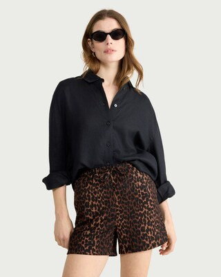 F&F Leopard Print Drawstring Shorts in Multi Brown | Tesco F&F