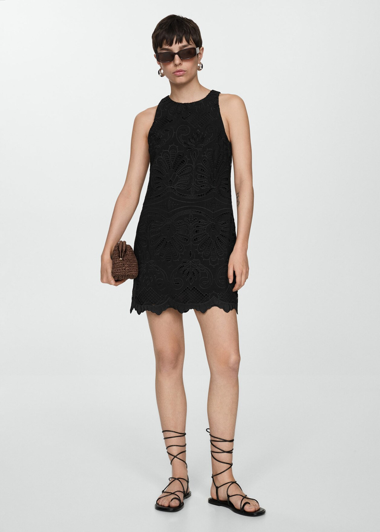 Embroidered short dress -  Women | Mango USA | MANGO (US)