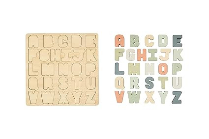 Pearhead Wooden Alphabet Puzzle, Colorful ABC Letters, Interactive Learning Board Educational Toy... | Amazon (US)