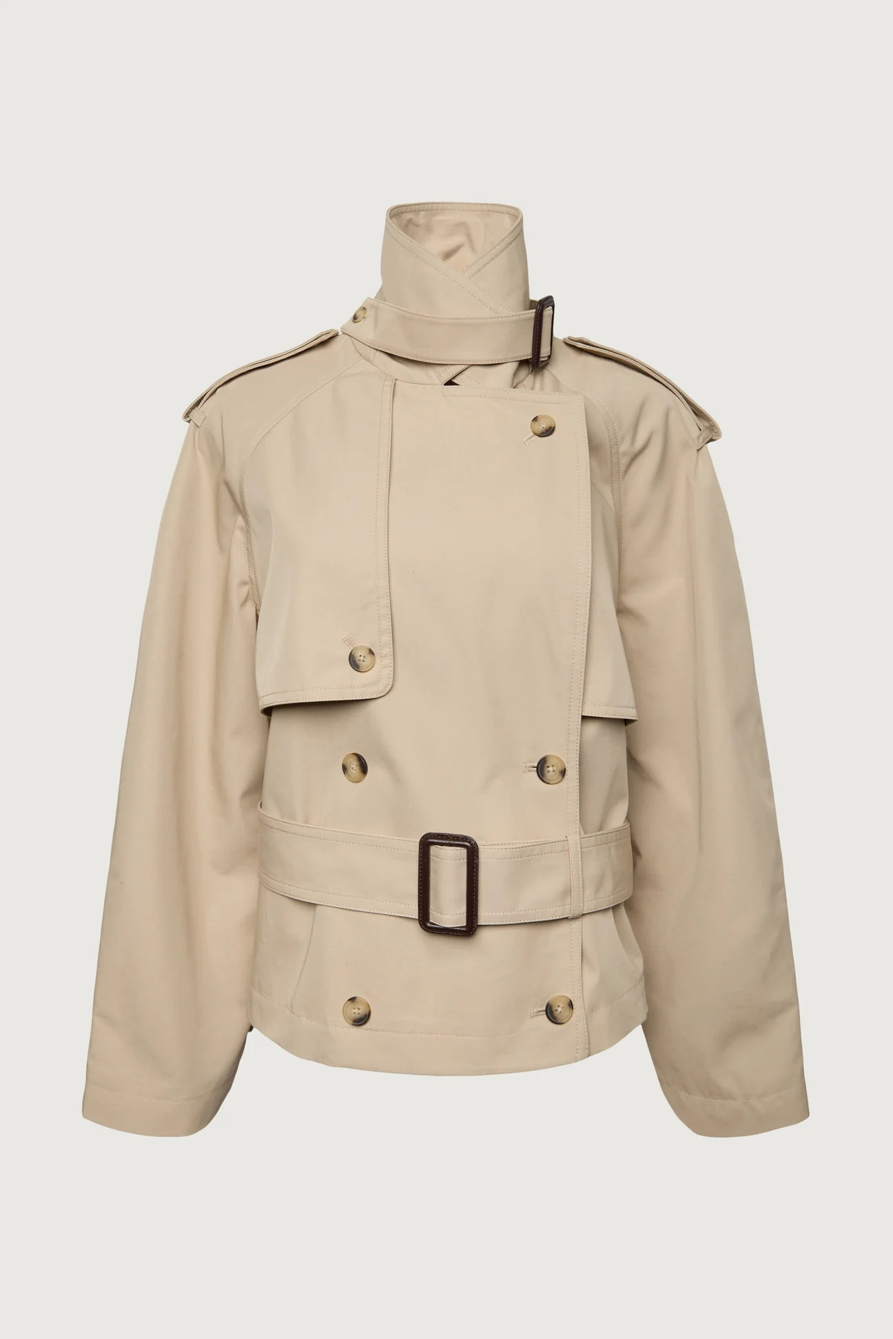 SHORT BELTED TRENCH COAT | OAK + FORT