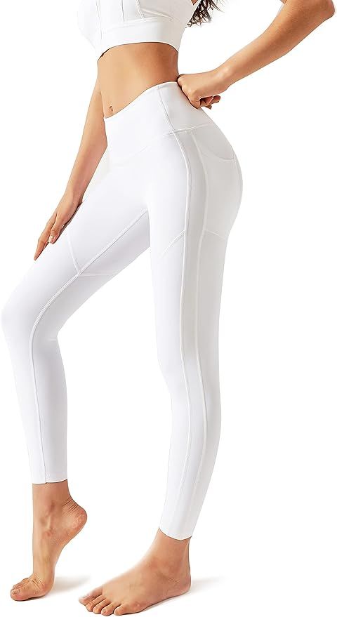 Redqenting High Waisted Workout Leggings with Pockets for Women Tummy Control, 4 Way Stretch Butt... | Amazon (US)