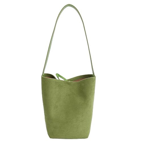 Suede Bucket Bag Fashion Shoulder Bag Slouchy Hobo Bag Purse for Women (Green) | Amazon (US)