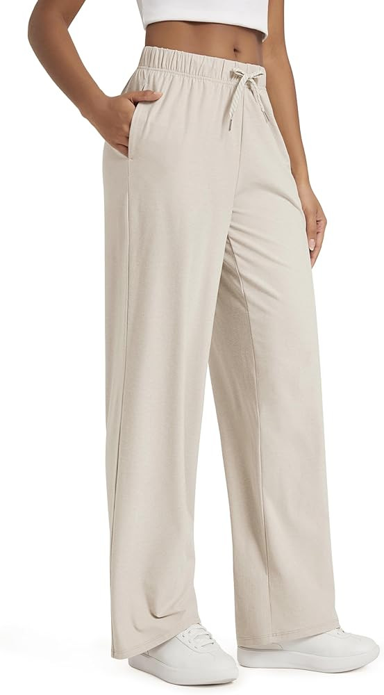 ODODOS Women's Straight Leg Pants Ultra Soft odSTRATUM Tech Relaxed Casual Pajama Lounge Pants wi... | Amazon (US)