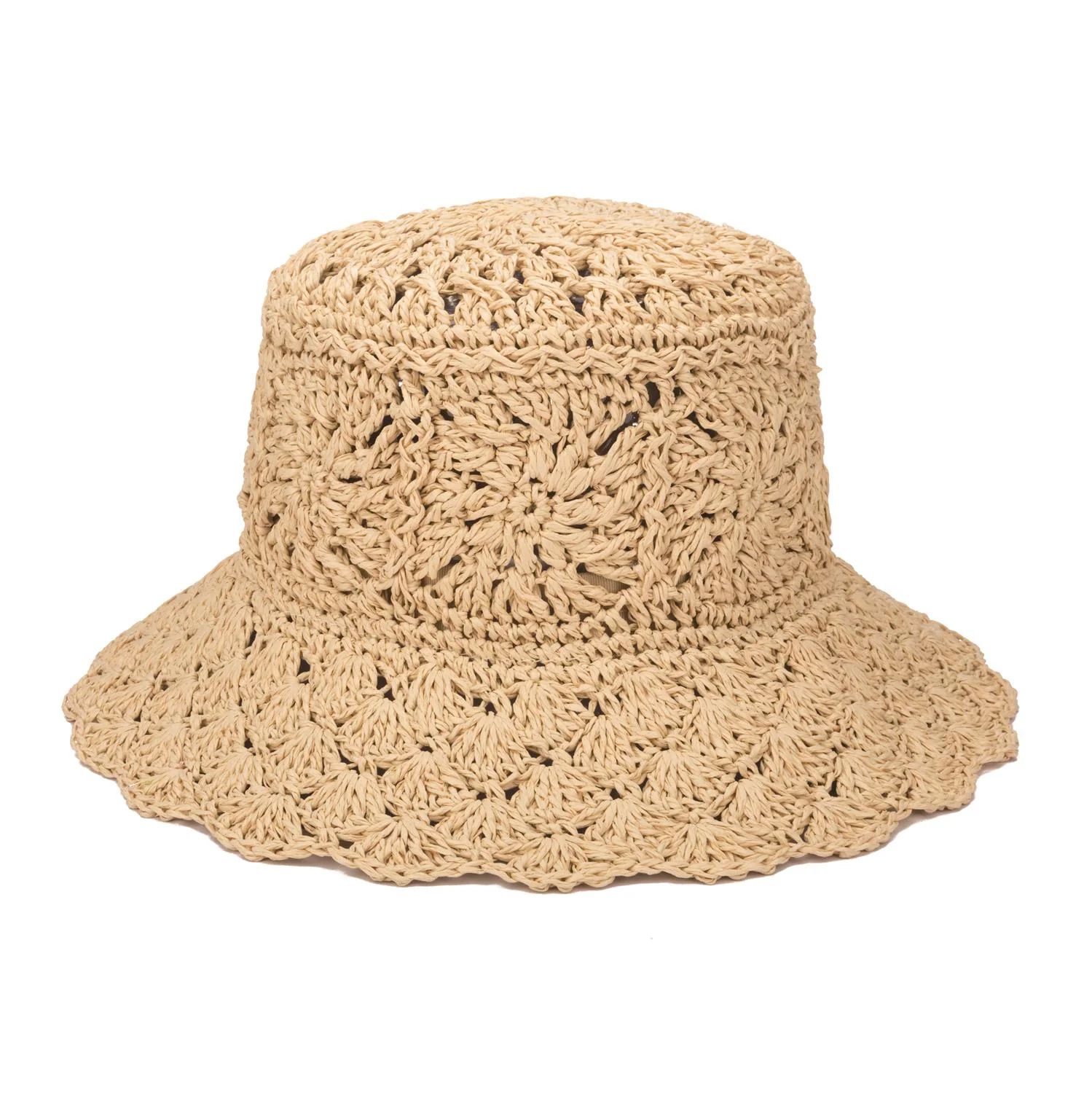 San Diego Hat Company Hobo Bucket Solid Hand Crochet Bucket Hat in Natural Lord & Taylor | Lord & Taylor