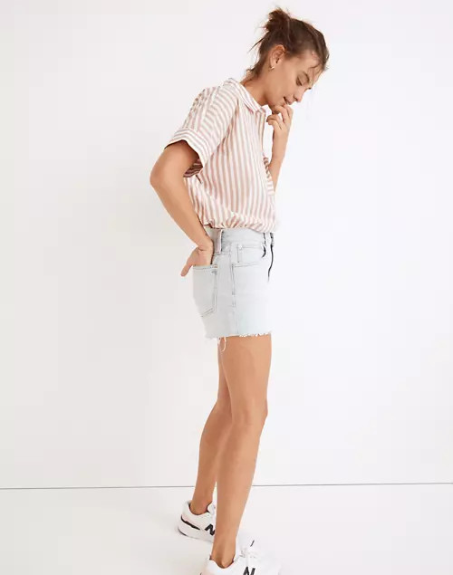 Stripe-Play Button-Up Popover Shirt | Madewell