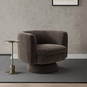 CHERS Swivel Accent Chair, Mid Century Modern Round Barrel Chairs, Upholstered Velvet Fabric Home... | Amazon (US)