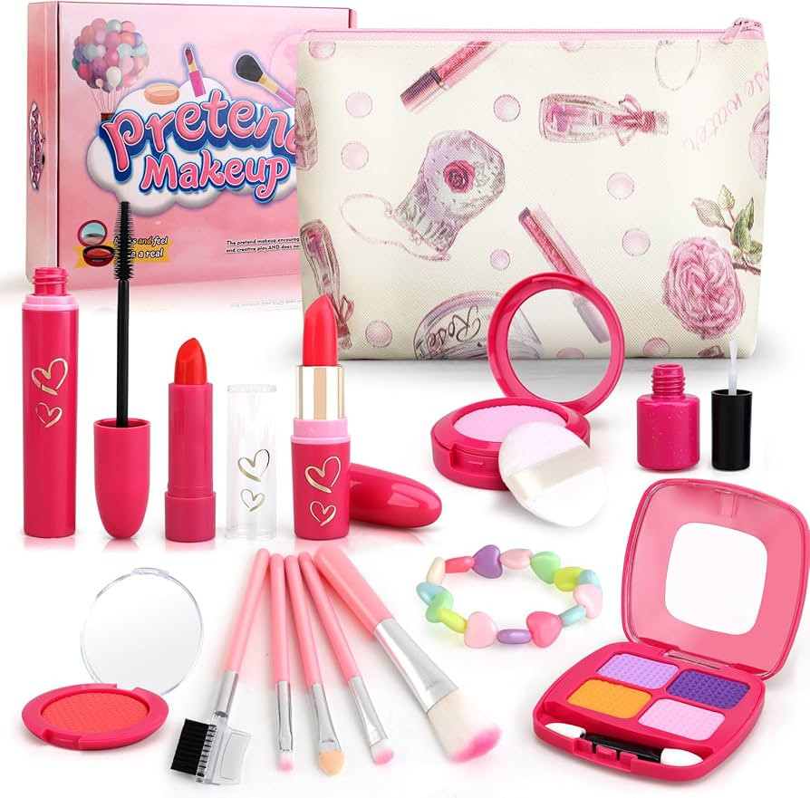 Girl Gifts Basic Pretend Makeup for Little Girls 3-5, Play Makeup for Kids 3-5, Fake Makeup Set T... | Amazon (US)