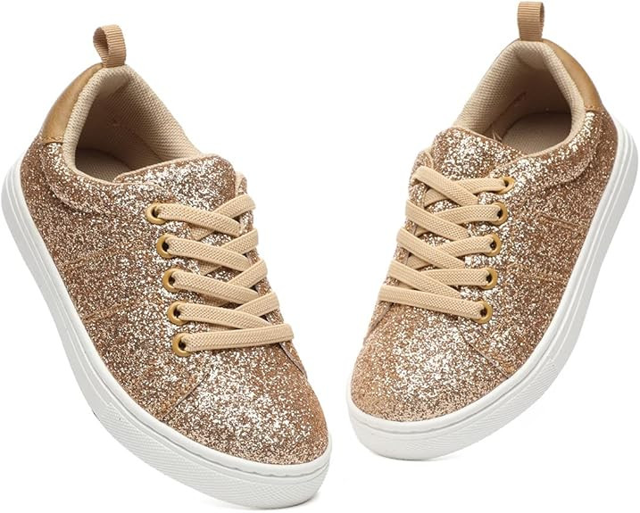 Bernal Girls & Boys Sparkle Glitter Sequin Sneakers Toddler/Little Kid/Big Kid Slip On School Low... | Amazon (US)
