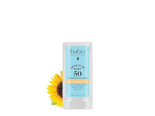 Babo Botanicals Sensitive Baby Mineral Sunscreen Stick SPF 50-70% Organic Ingredients - Zinc Oxid... | Amazon (US)