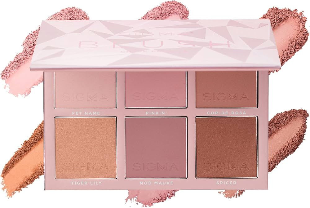 Sigma Beauty Blush Palette - Matte and Shimmer Blush Palette with 6 Hues - Vegan, Buttery Soft Pr... | Amazon (US)
