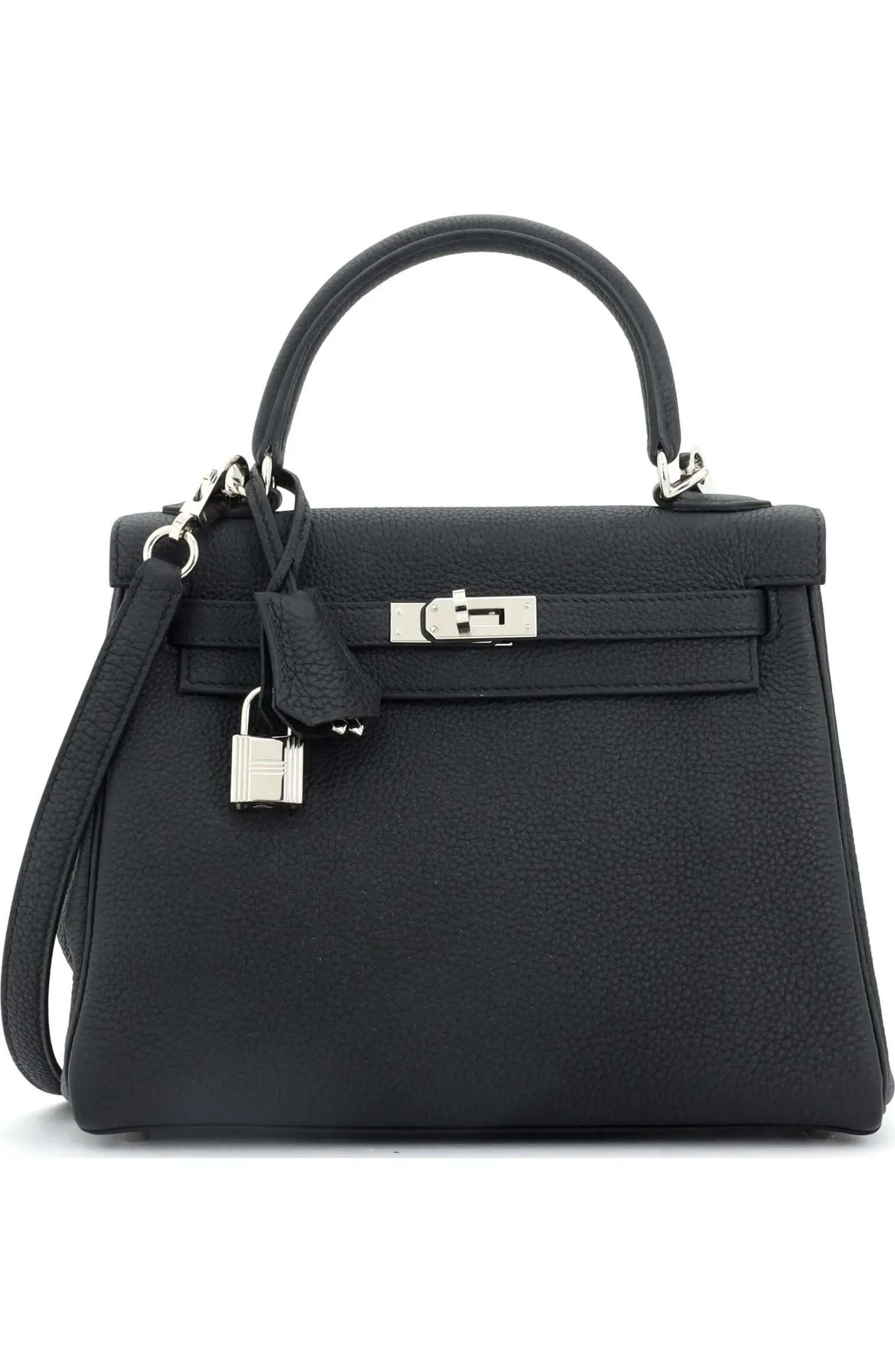 Kelly Handbag Black Togo with Palladium Hardware 25 | Nordstrom