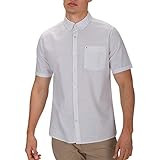 Hurley Men's One and Only Textured Short Sleeve Button Up, white, L | Amazon (US)