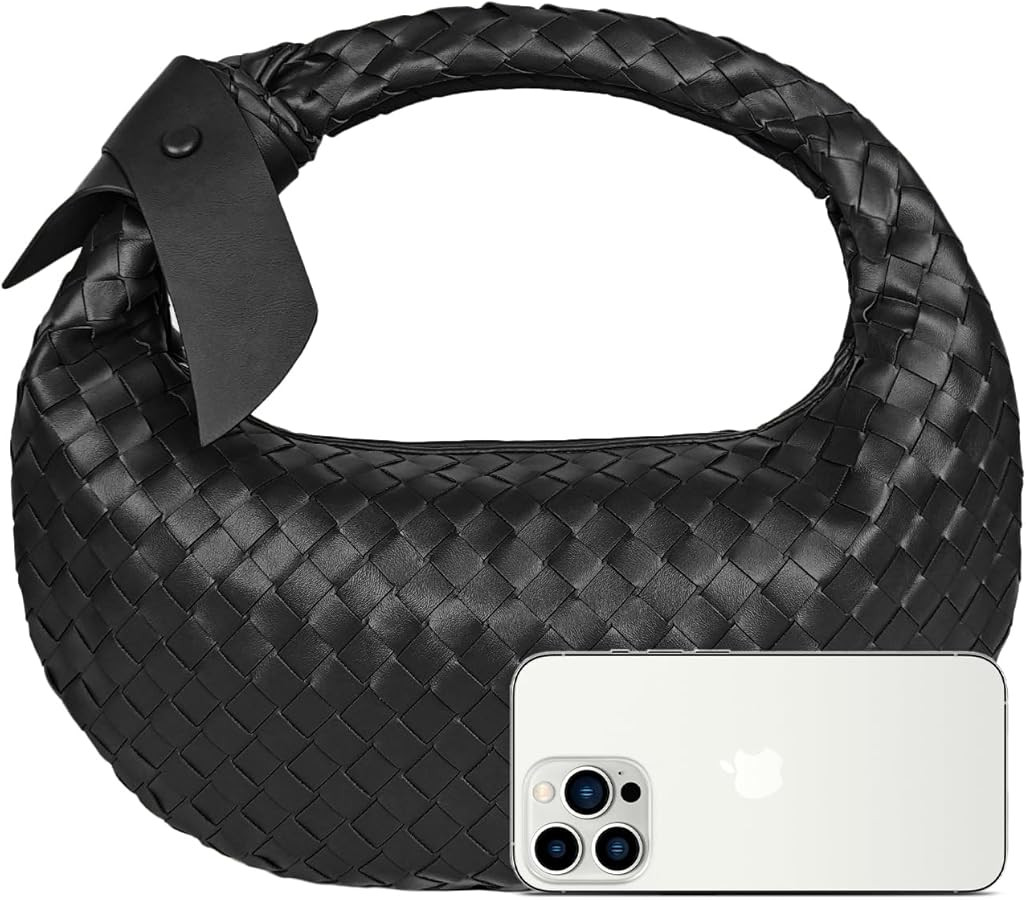 Bow Knotted Woven Dumpling PU Leather Designer Dinner Hobo Tote Clutch Drop Trendy Purse Handbags... | Amazon (US)