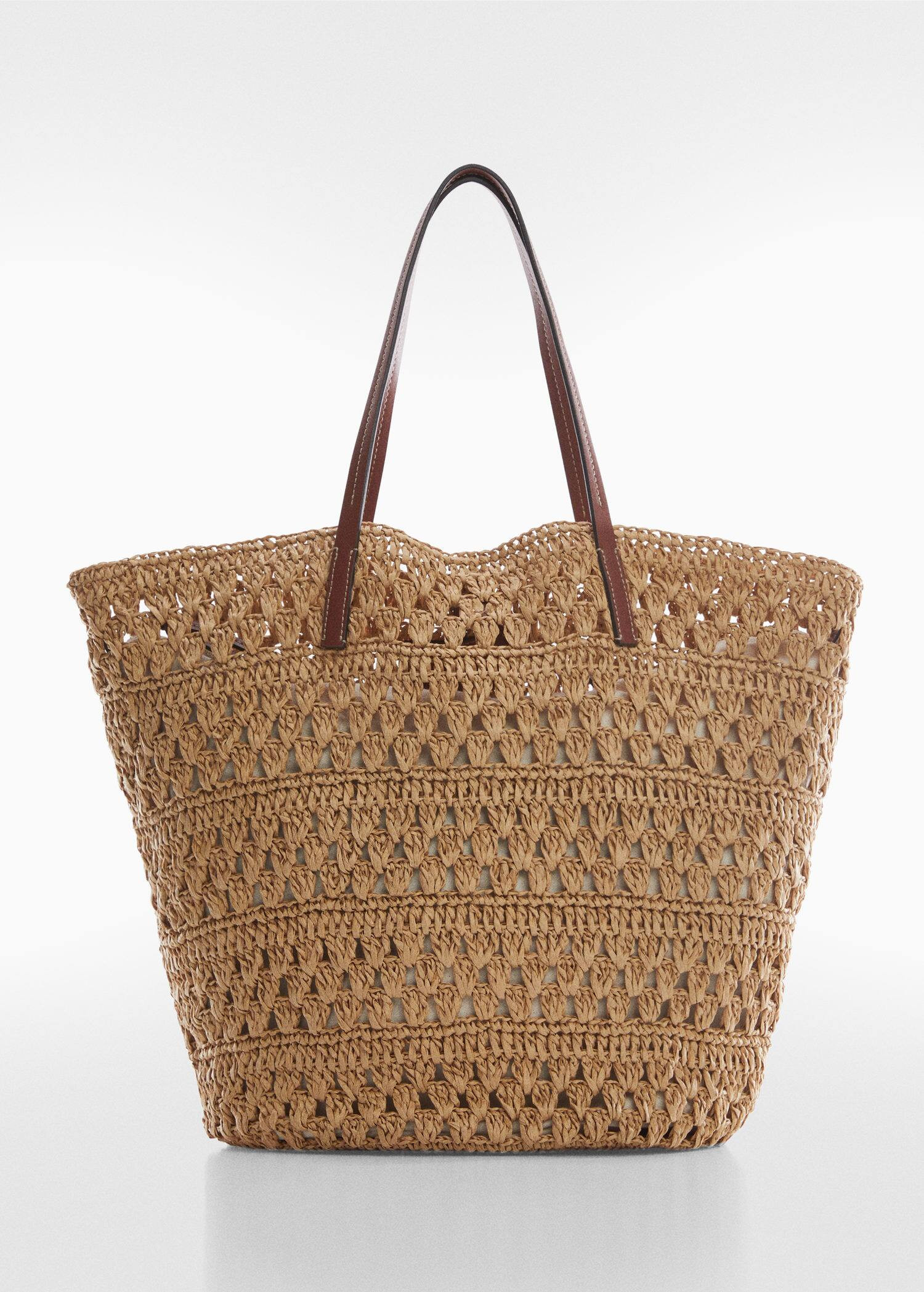 Natural fiber shopper bag -  Women | Mango USA | MANGO (US)