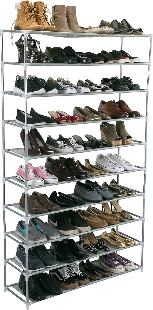 Simplify 10 Tier 50 Pair Freestanding Shoe Rack | Holds up to 100 Individual Shoes | Good for Sne... | Amazon (US)