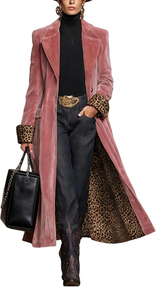 Blazers for Women Oversized Long Velvet Blazers Casual Coat Color Block Suit Jacket Blazer | Amazon (US)