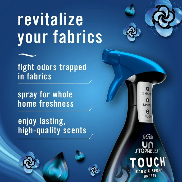 Febreze Unstopables Touch Fabric Spray and Odor Fighter, Breeze, 27 oz | Walmart (US)