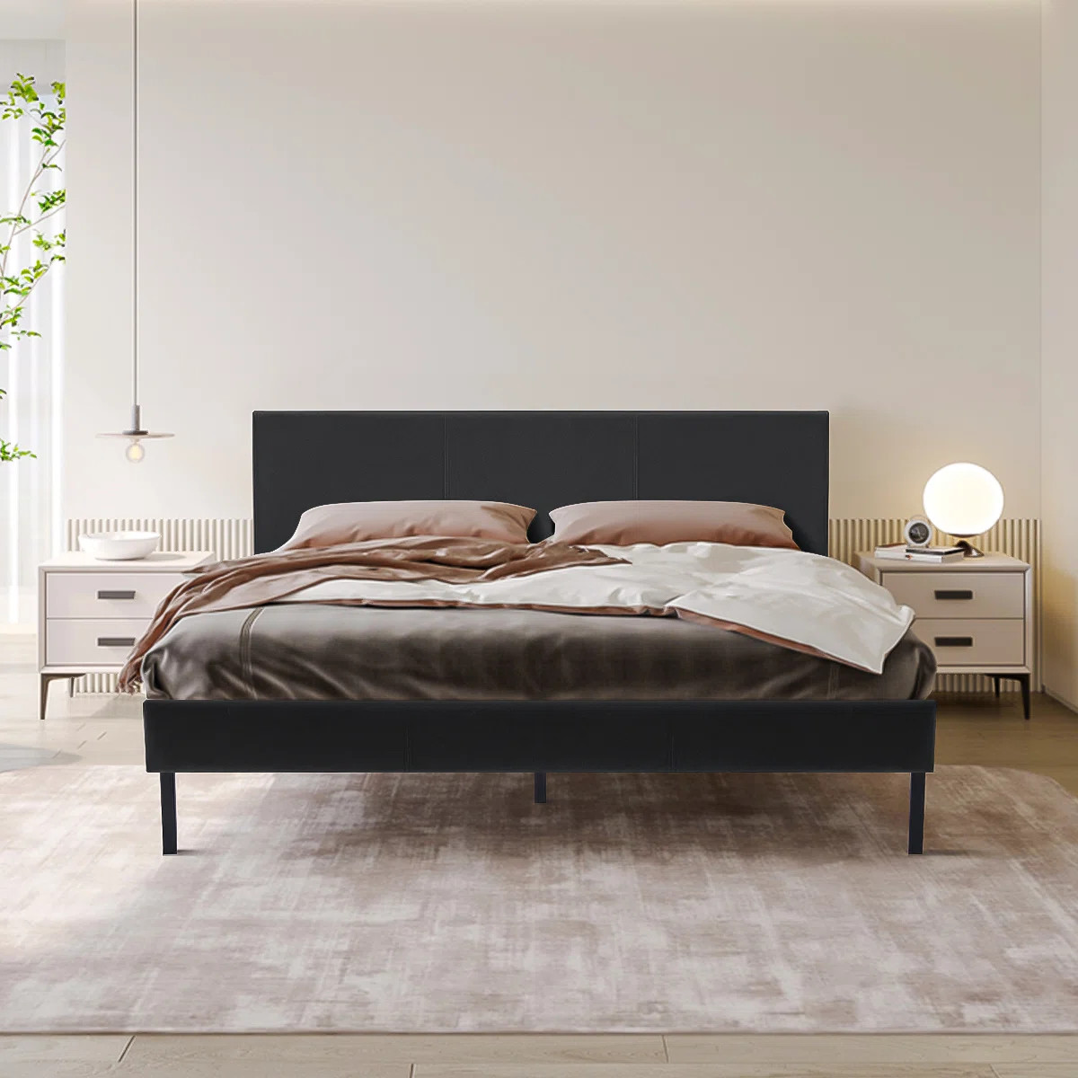 Alistair Queen Upholstered Low Profile Platform Bed | Wayfair Professional