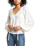Ramy Brook Women's Romy Long Sleeve Embroidered Top, Cream, Extra Small | Amazon (US)