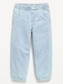 Pull-On Barrel-Leg Jeans for Toddler Girls | Old Navy (US)