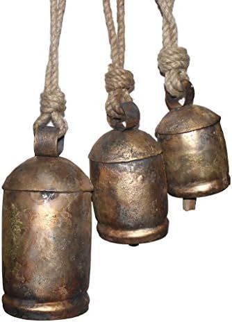 Crystalo - Set of 3 Harmony Bells - Wrought Iron with Brass Finish | Amazon (US)