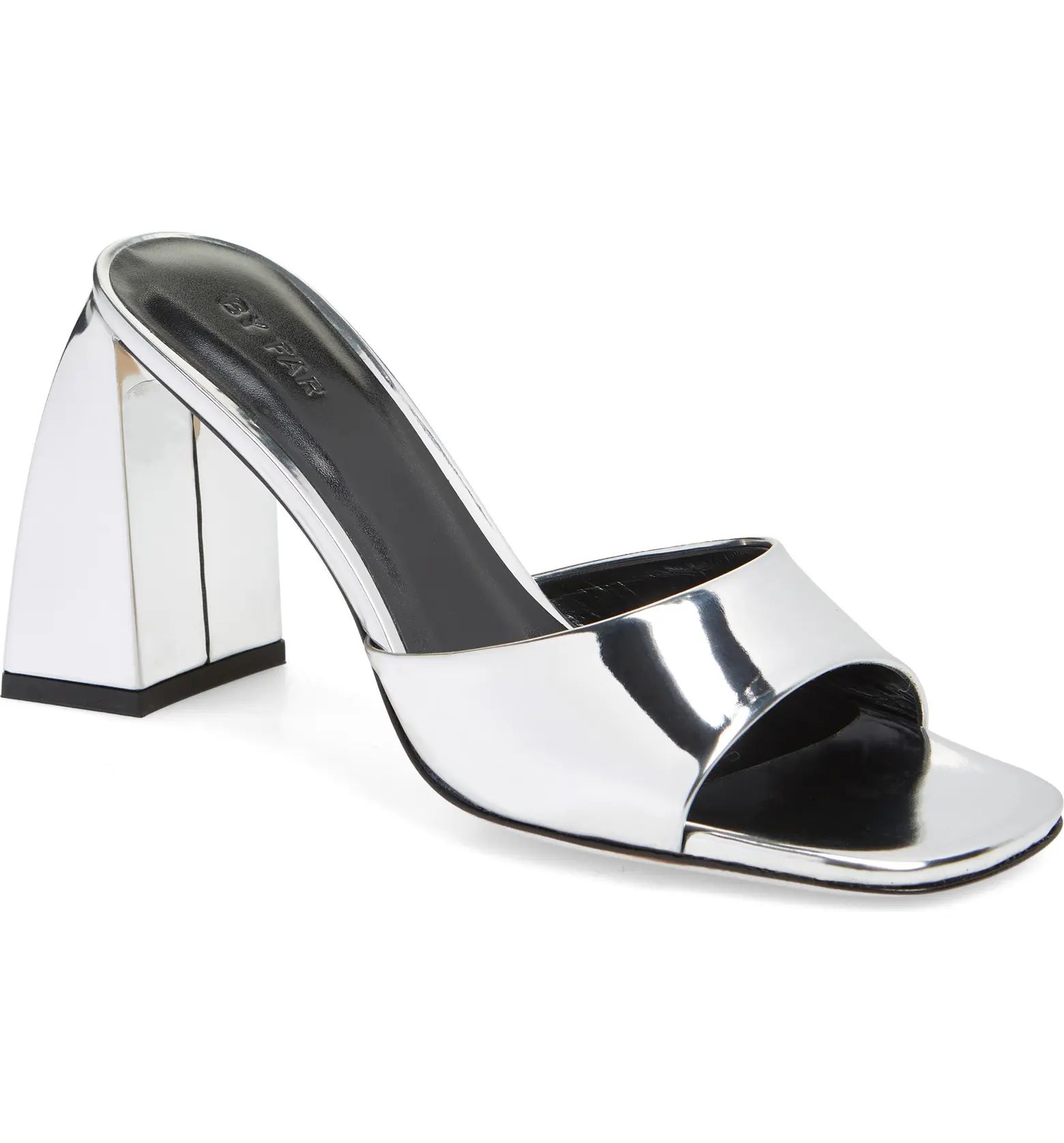 By Far Michele Mirror Metallic Square Toe Sandal (Women) | Nordstrom | Nordstrom