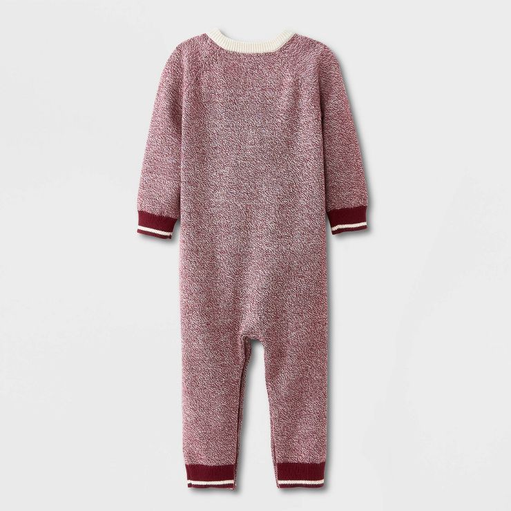 Baby Boys' Sweater Romper - Cat & Jack™ Maroon | Target