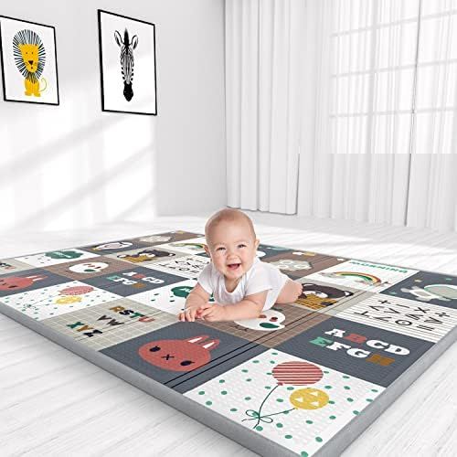 Amazon.com : YOOVEE Foldable Baby Play Mat for Crawling, Extra Large Play Mat for Baby, Waterproo... | Amazon (US)