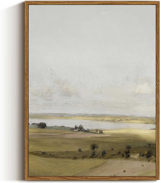VIYYIEA Nature Framed Wall Art, View of Hilly Vintage Art Decor Room Aesthetic, 12x16 Inch Canvas... | Amazon (CA)