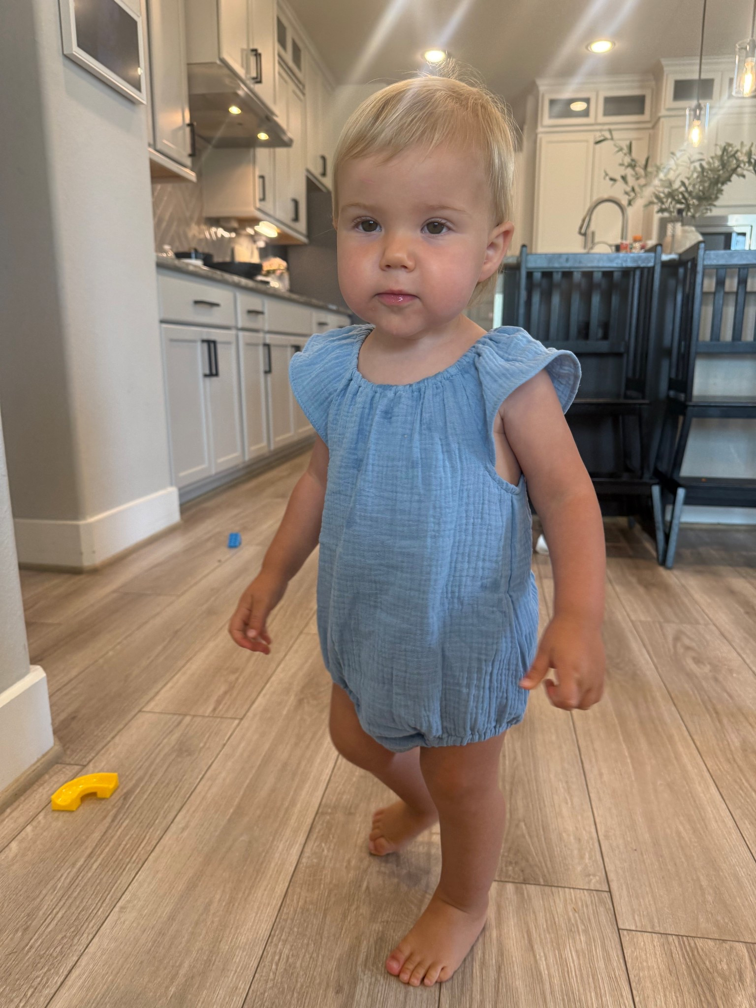 I can’t get over how blonde she is!!!

She’s wearing a size 18-24M in the romper!

#LTKKids #LTKBaby