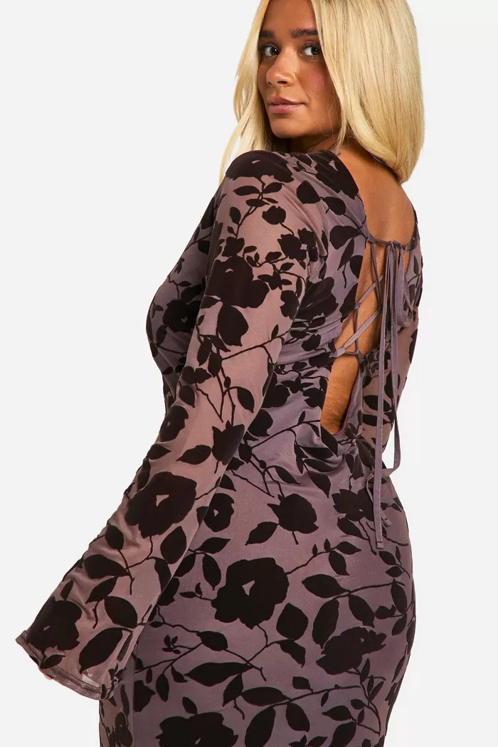 Plus Devore Low Back Column Maxi Dress | boohoo (US & Canada)