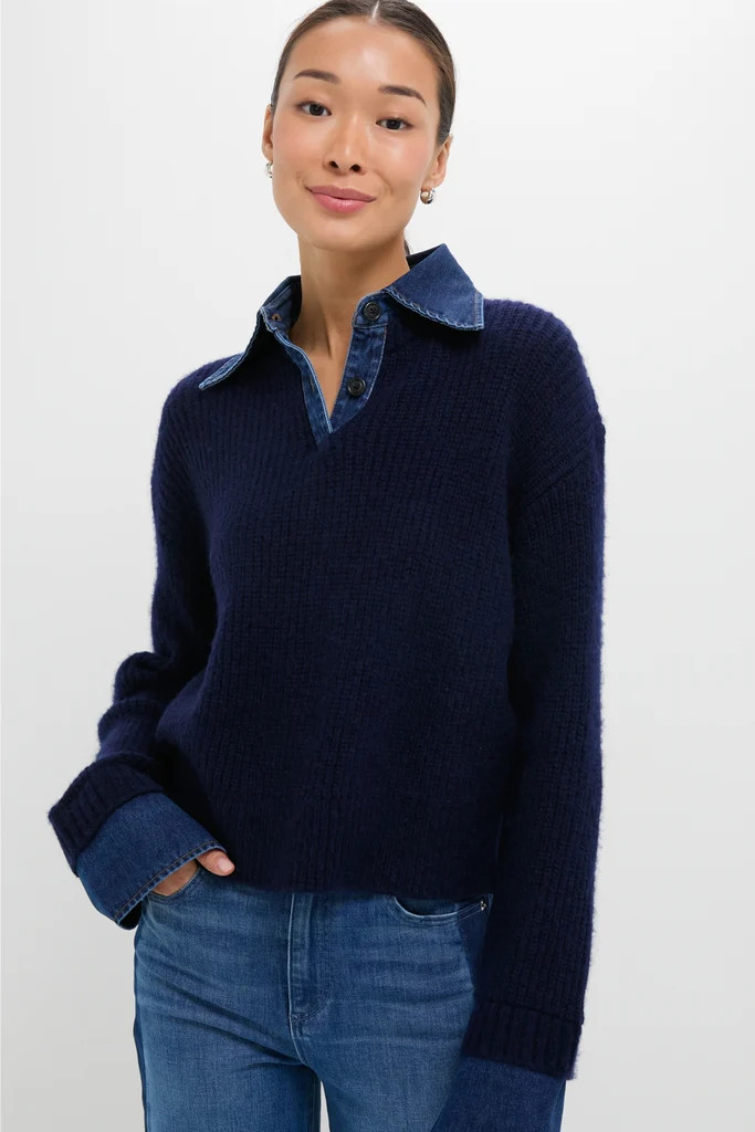 Navy and Denim Harvey Sweater | Tuckernuck (US)