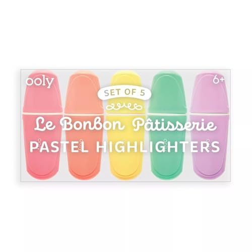 Ooly Le BonBon Mini Highlighter, Easter Activities for Kids, Set of 5 - Pastel Colors, Chisel Tip- For Note Taking, Drawing, Art Supplies, School Supplies for Kids | Amazon (US)